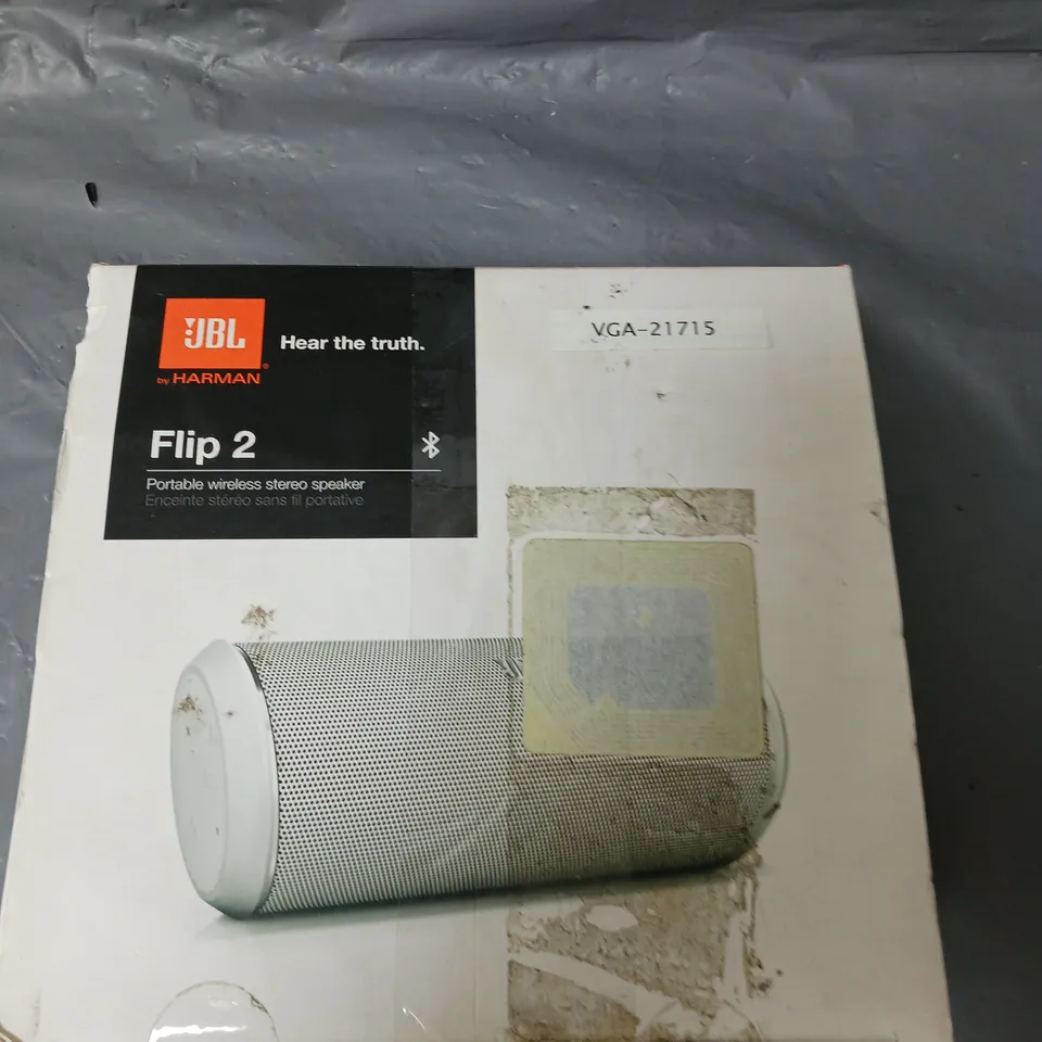 JBL FLIP 2 PORTABLE WIRELESS STEREO SPEAKER WHITE