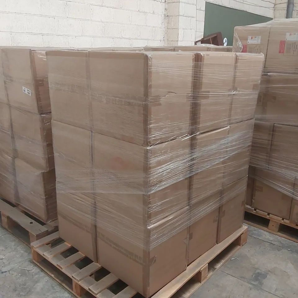 PALLET CONTAINING APPROXIMATELY 30 PAIR OF MARISSA CHROME TOUCH TABLE LAMP WHITE SHADE EURO