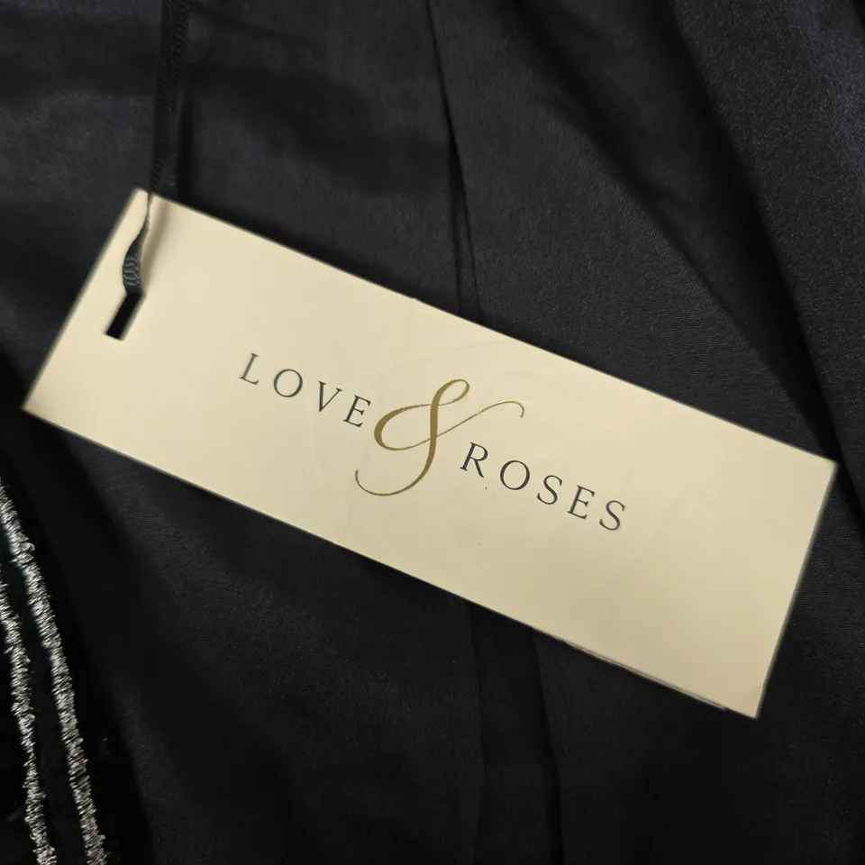 LOVE ROSES BLACK VELVET BEADED JACKET – UK 14 (EU 42; US 10)