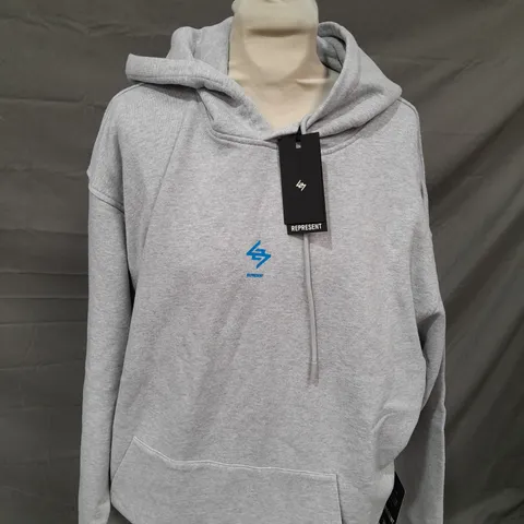 REPRESENT ASH GREY 247 OVERSIZED HOODIE - LARGE