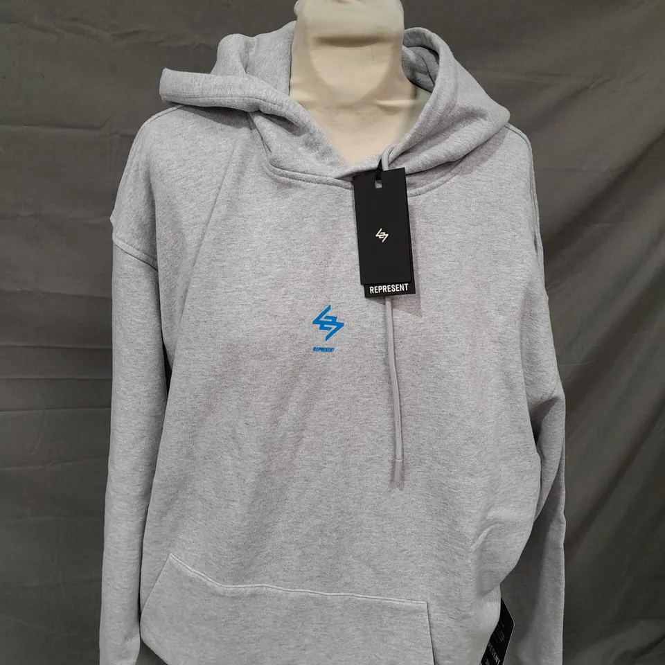 REPRESENT ASH GREY 247 OVERSIZED HOODIE - LARGE