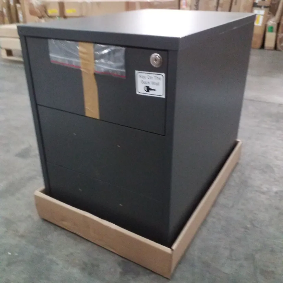 BOXED MOBILE PEDESTAL FLEXUS 3 DRAWERS, 600X400X600 MM, GREY