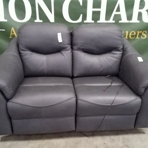 DESIGNER G PLAN JACKSON 2 SEATER ELECTRIC RECLINER DBL SOFA - CAMBRIDGE PETROL BLUE LEATHER