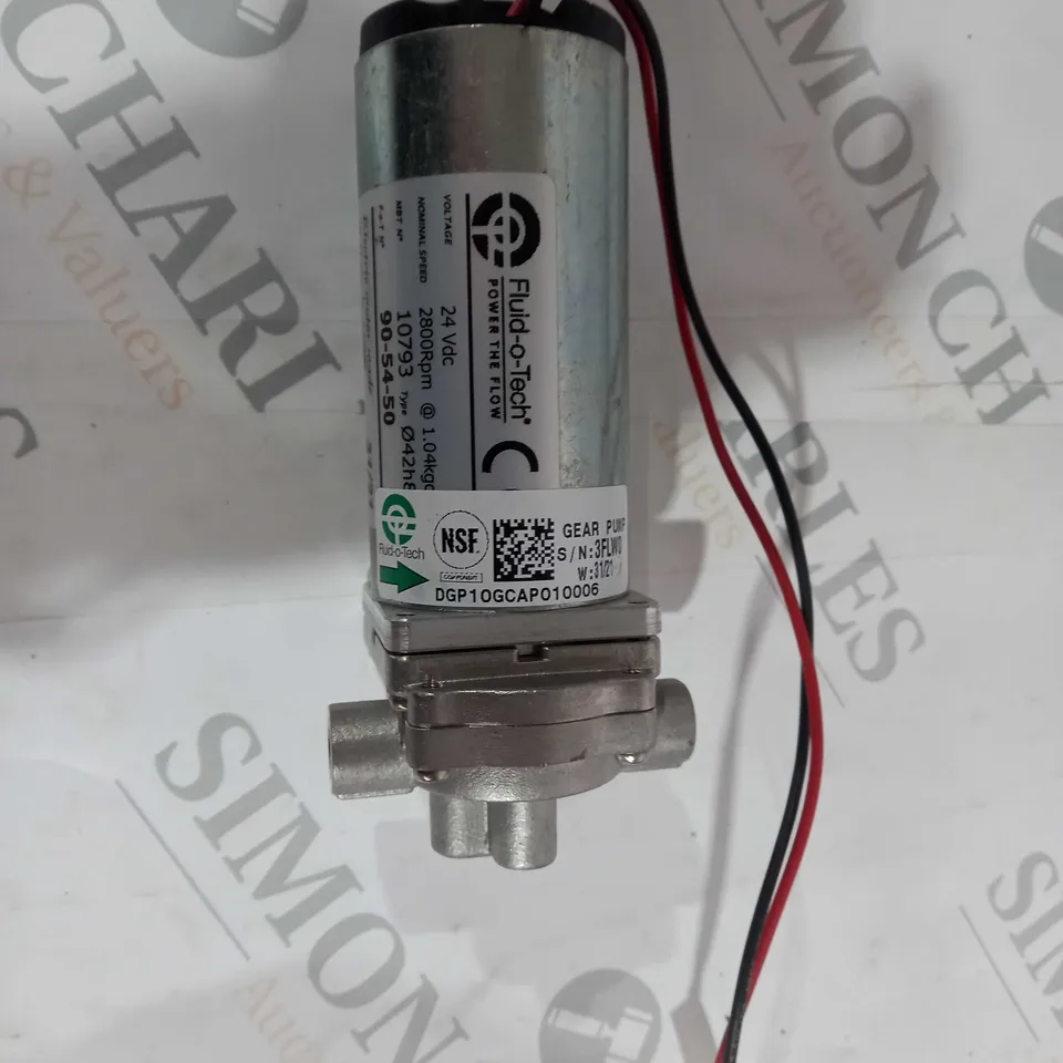 FLUID O TECH ELECTRIC MOTOR GEAR PUMP 