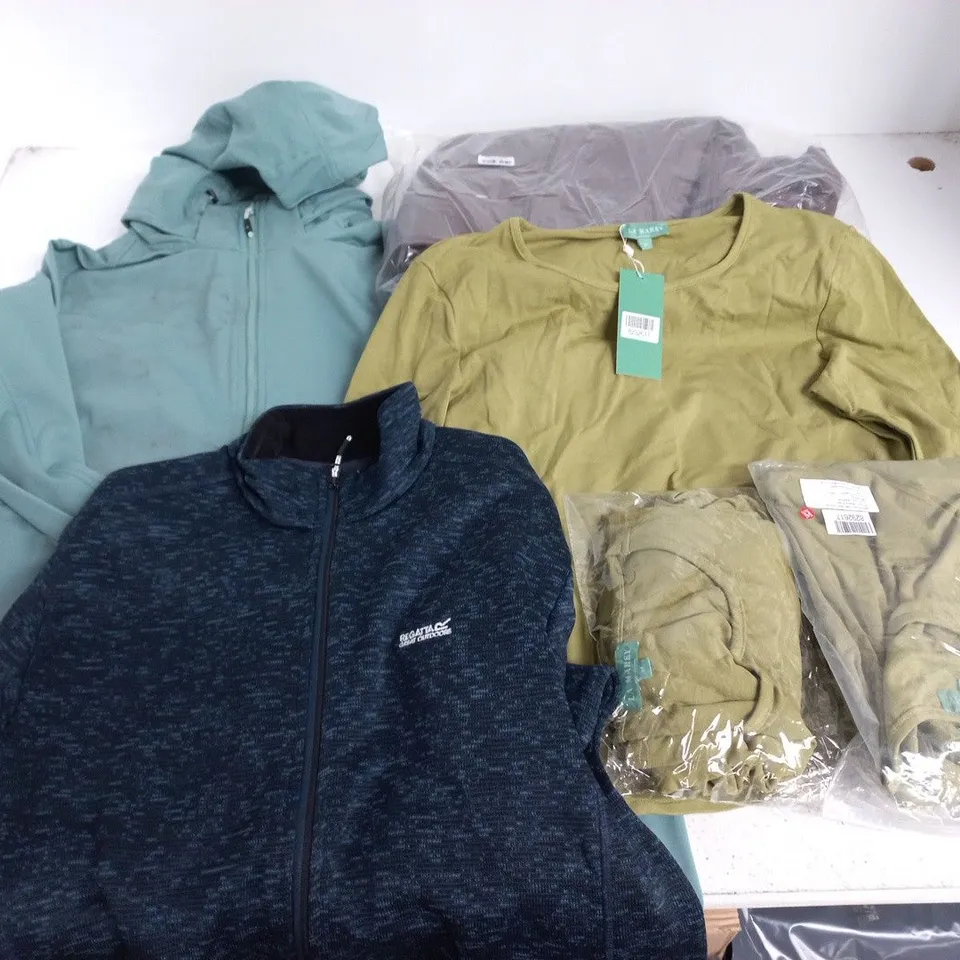 LOT OF APPROXIMATELY 20 ASSORTED CLOTHING ITEMS TO INCLUDE REGATTA AND LA MAREY - UNCHECKED SIZES