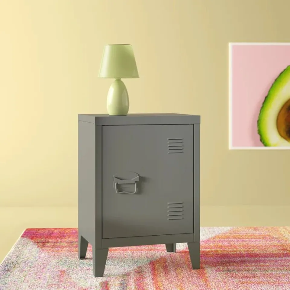 BOXED SHANNA METAL LOCKER/SIDE TABLE (1 BOX)