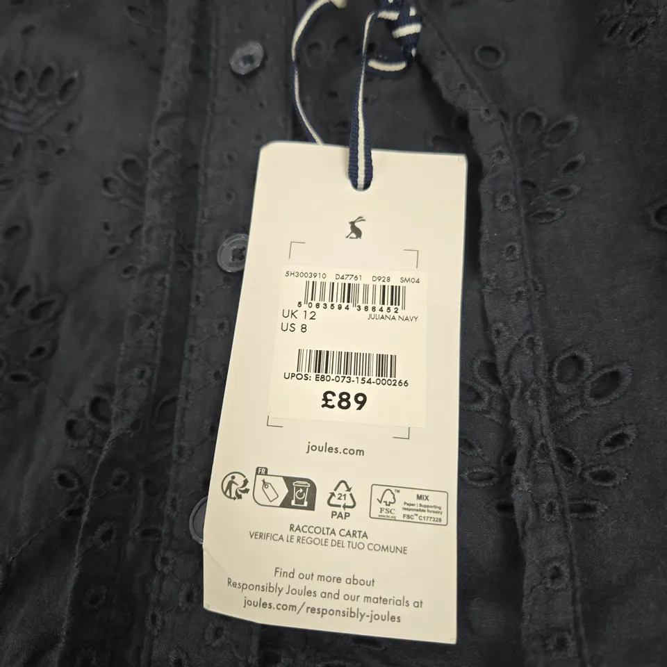 JOULES JULIANA NAVY DRESS UK 12 TAGGED
