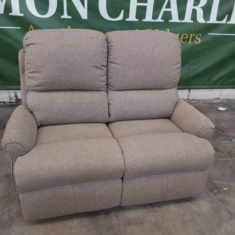QUALITY BRITISH DESIGNER G PLAN TWO SEATER SOFA BEIGE FABRIC