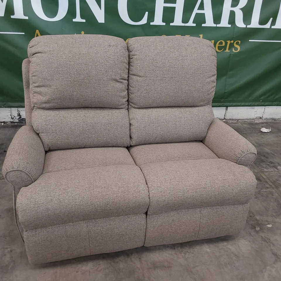 QUALITY BRITISH DESIGNER G PLAN TWO SEATER SOFA BEIGE FABRIC 