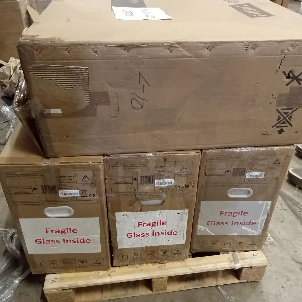 PALLET CONTAINING 4 MEDIA FIREPLACES