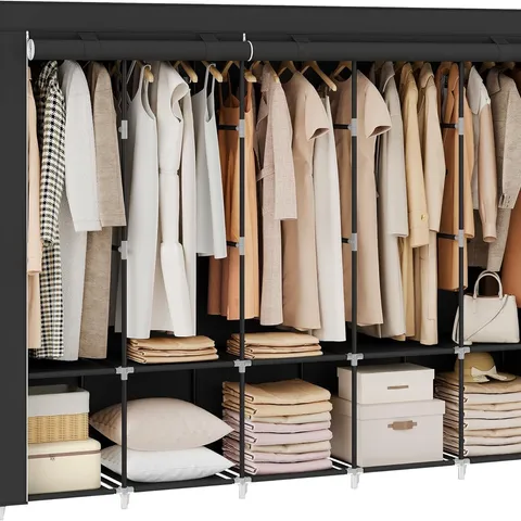 BOXED SONGMICS CLOTHES WARDROBE, PORTABLE CLOSET, GARMENT ORGANISER RACK WITH 5 HANGING RAILS