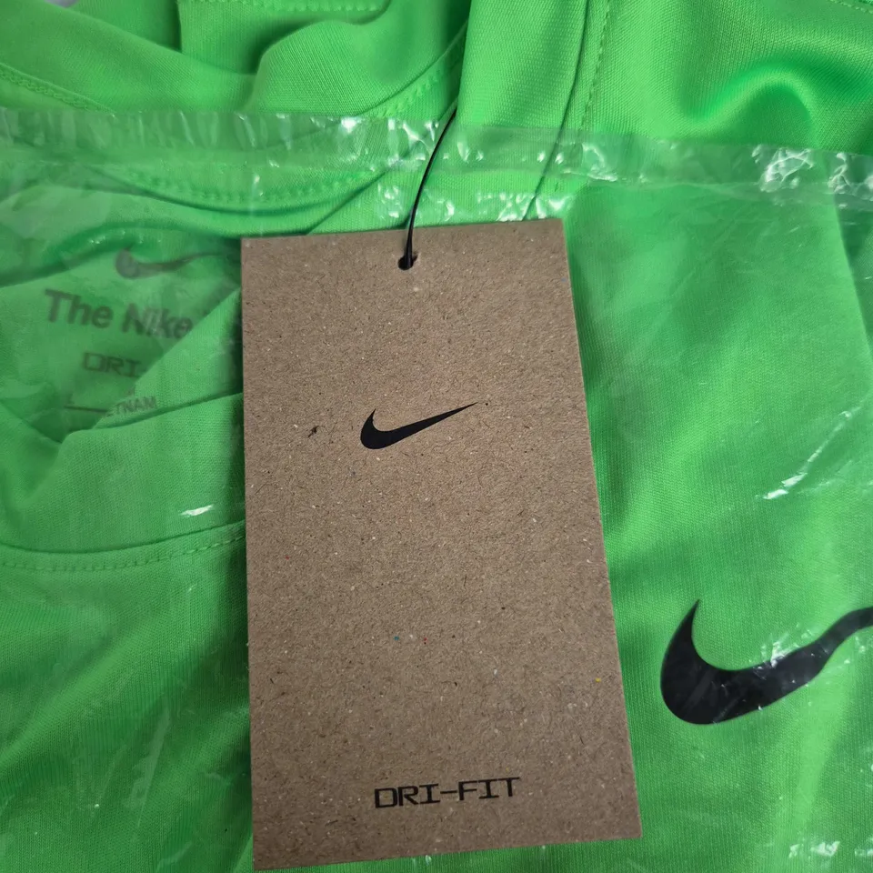 NIKE DRI-FIT MEN'S T-SHIRT – NEON GREEN, SIZE L