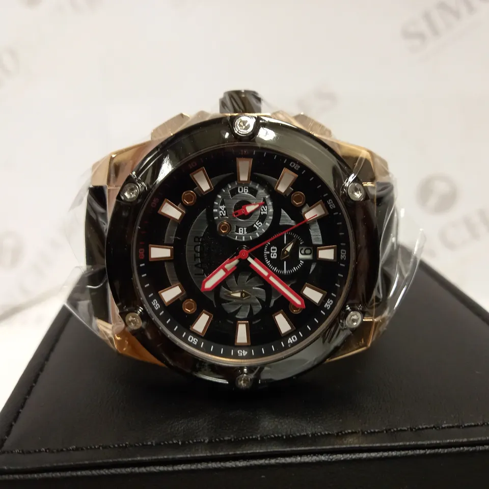 LATOR CHRONOGRAPH STYLE LEATHER STRAP WRISTWATCH RRP £650