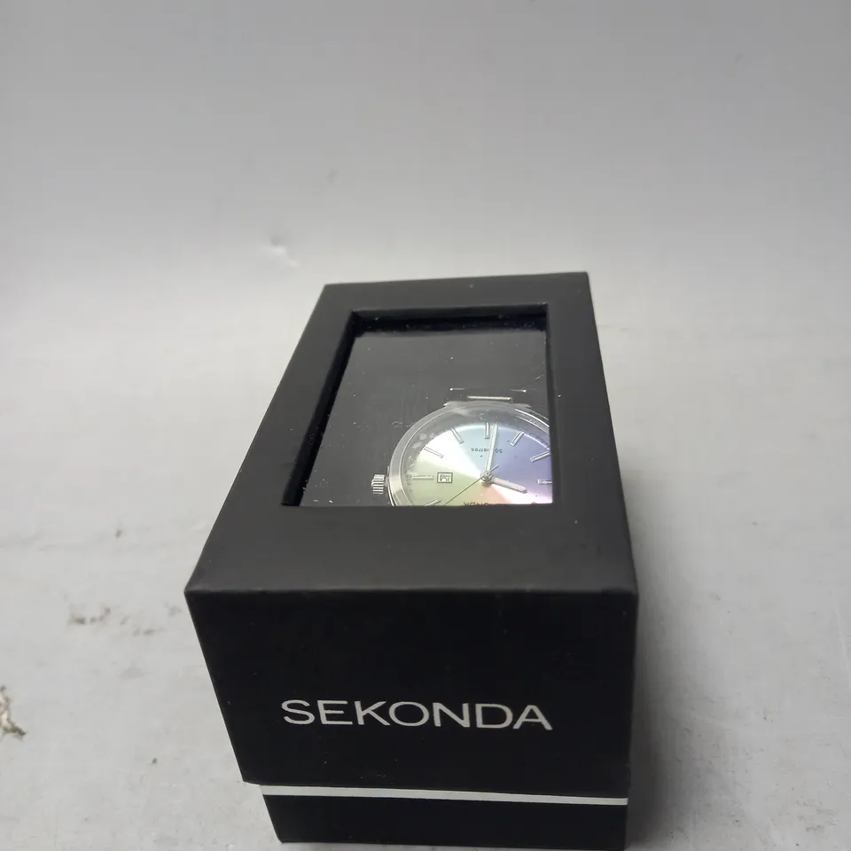 BOXED SEKONDA RAINBOW DIAL LADIES WATCH IN SILVER