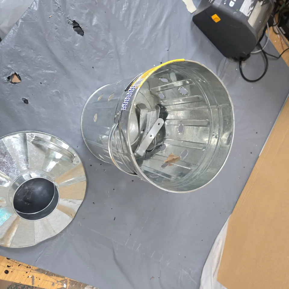 MINI INCINERATOR – GALVANISED METAL WITH PERFORATED BODY AND LID