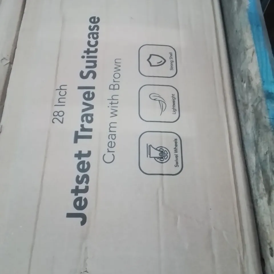 BOXED LUGG 28INCH JETSET TRAVEL SUITCASE CREAM AND BROWN 