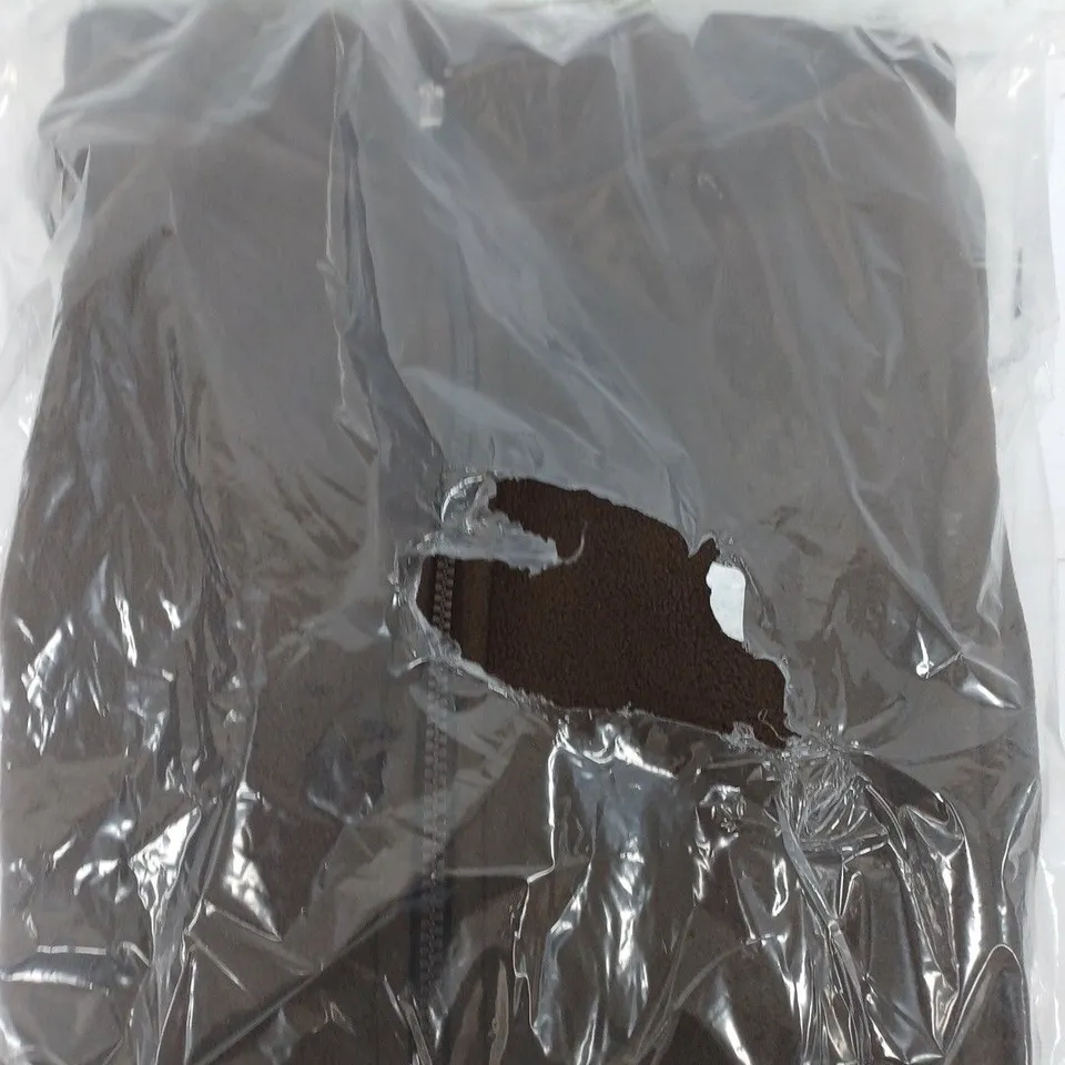 DENIM & CO. FLEECE BONDED SHERPA JACKET IN DARK CHOCOLATE - MEDIUM