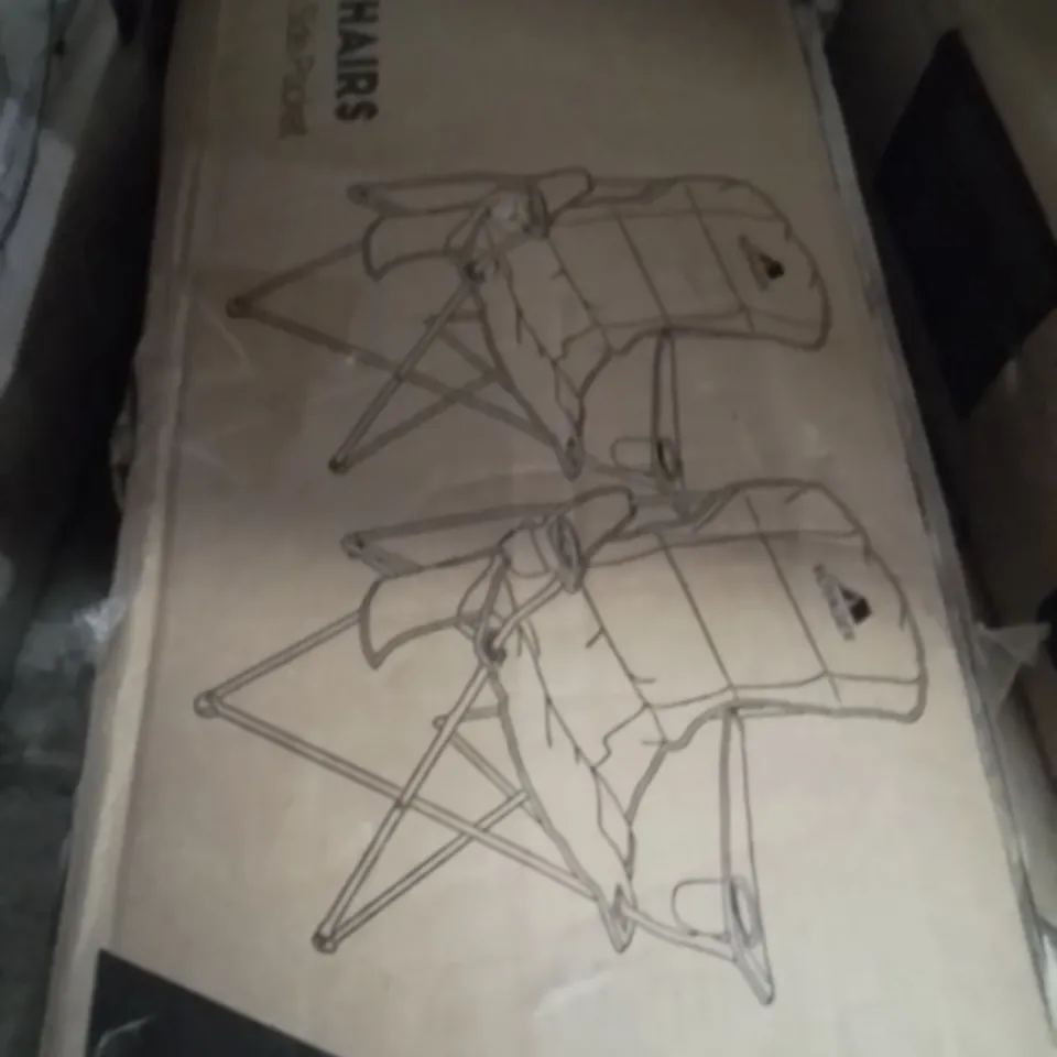 BOXED VOYAGER SET OF 2 PADDED CAMPING CHAIRS BLACK