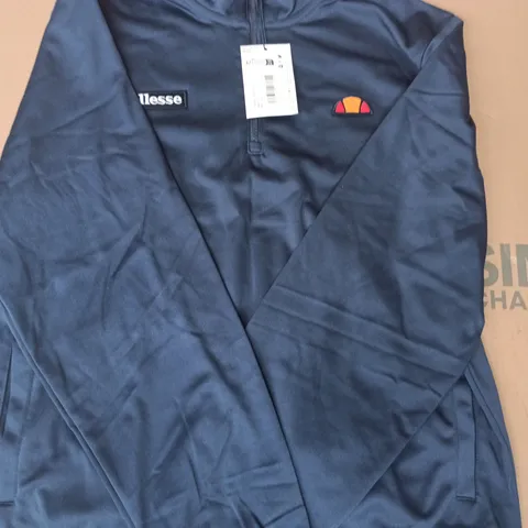 ELLESSE LONG SLEEVE TRACKSUIT TOP IN NAVY SIZE LARGE