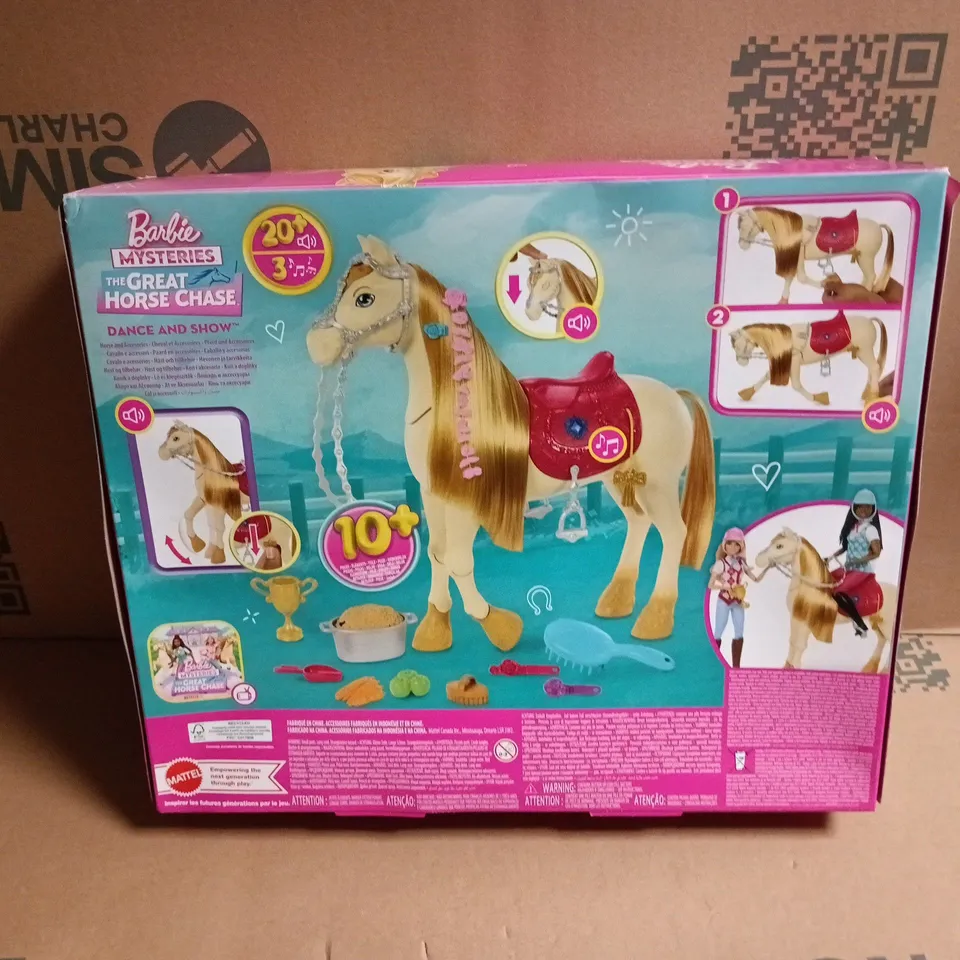 BARBIE MYSTERIES THE GREAT HORSE CHASE DANCE & SHOW HORSE PLAYSET – BOXED