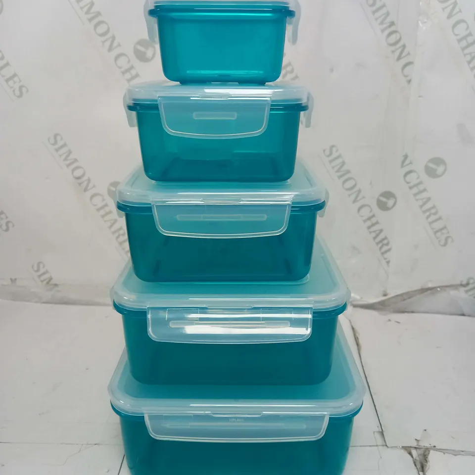 LOCK & LOCK 5 PIECE SQUARE STORAGE CONTAINERS 