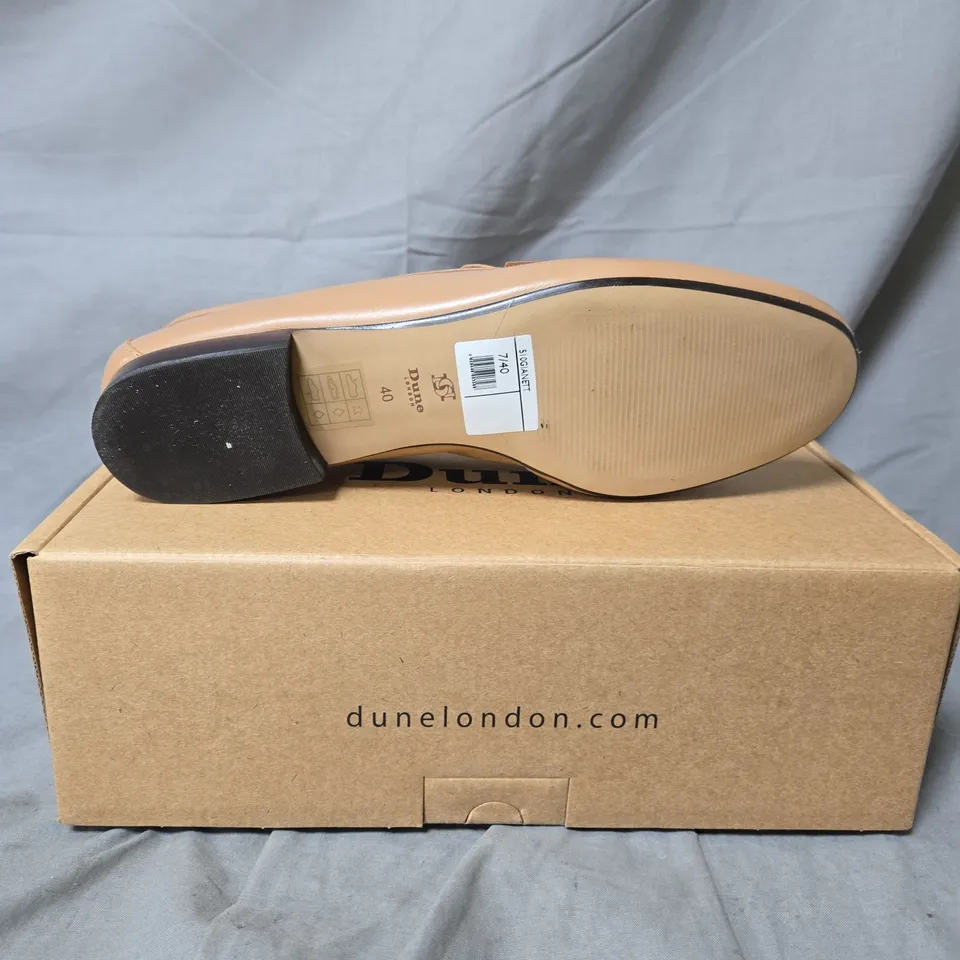 DUNE LONDON LEATHER PENNY LOAFERS – TAN, UK 7