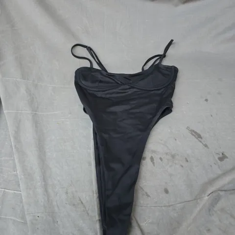 MARS THE LABEL HIGH LEG BODYSUIT IN BLACK SIZE 8