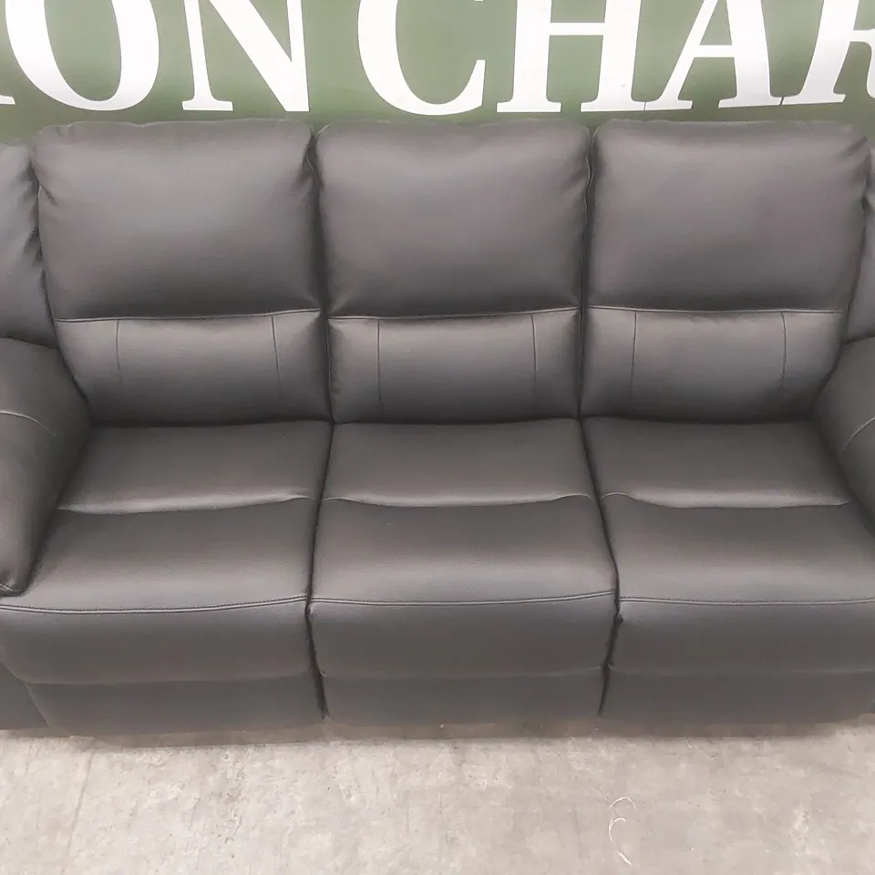 QUALITY DESIGNER ALBION 3 SEATER FAUX LEATHER MANUAL RECLINER SOFA