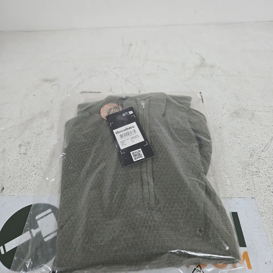 THREADBARE MENS JUMPER MOCK NECK CROMPTON OLIVE SMALL TAGGED BAGGED