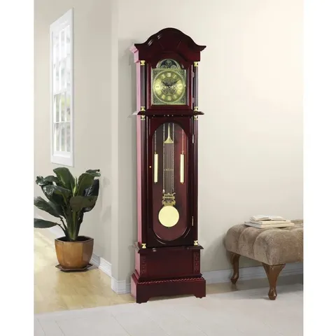 BOXED 72" FLOOR STANDING GRANDFATHER CLOCK IN CHERY FINISH 