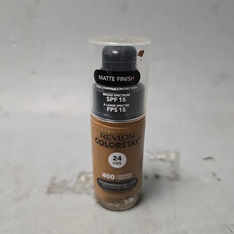 BOXED OF APPROXIMATELY 12 REVLON COLORSTAY LIGHT COVER FOUNDATION 400 CARAMEL