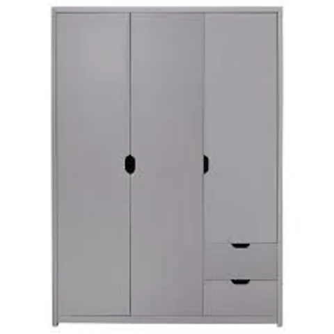 BOXED GREY OAK ASPEN 3 DOOR 2 DRAWER WARDROBE 2 BOXES