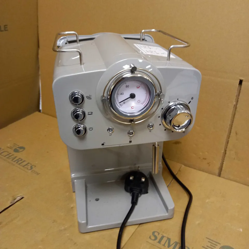 SWAN RETRO PUMP ESPRESSO COFFEE MACHINE - GREY