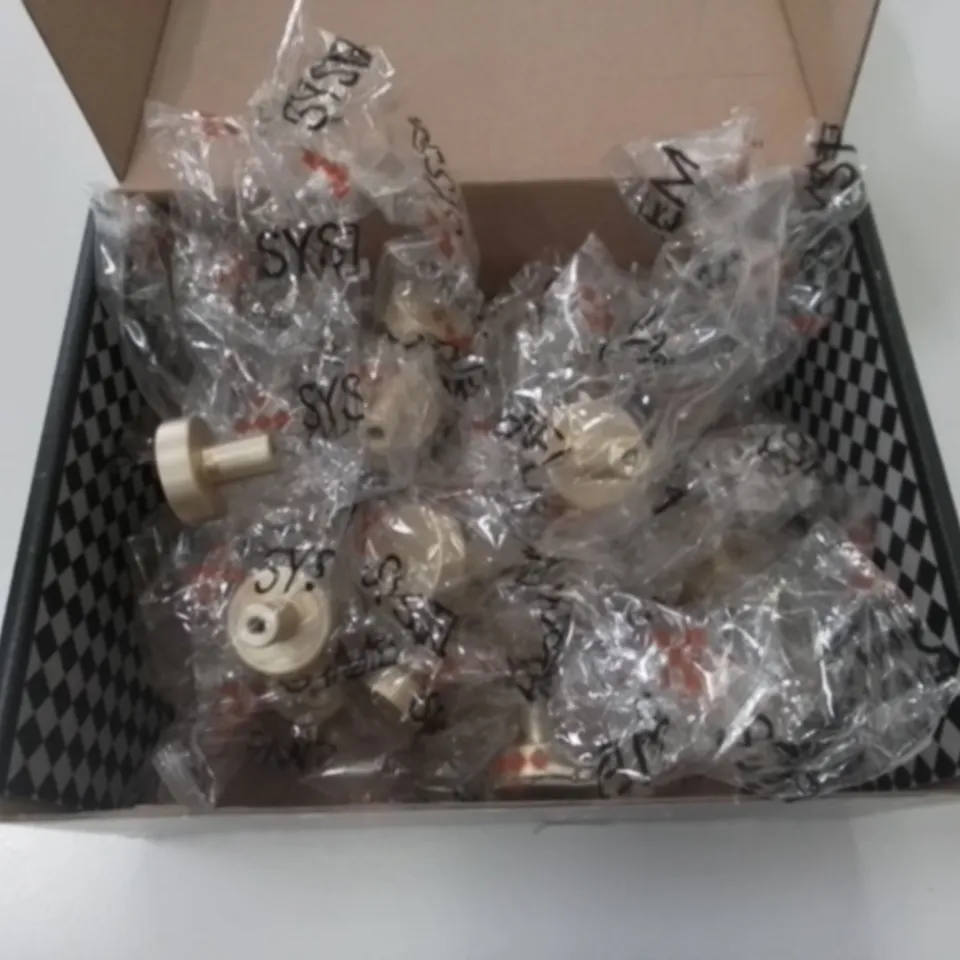 LOT OF APPROXIMATELY 25 SYSTEM CALDEA KNOBS HANDLES IN BRUSHED BRASS