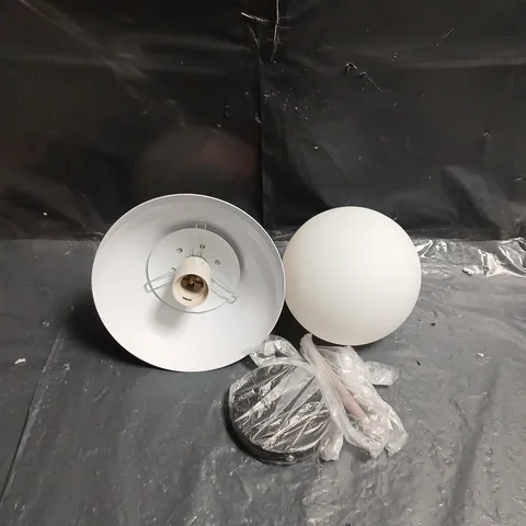 WHITE GLOBE LIGHT WITH PINK BASE (DISASSEMBLED)
