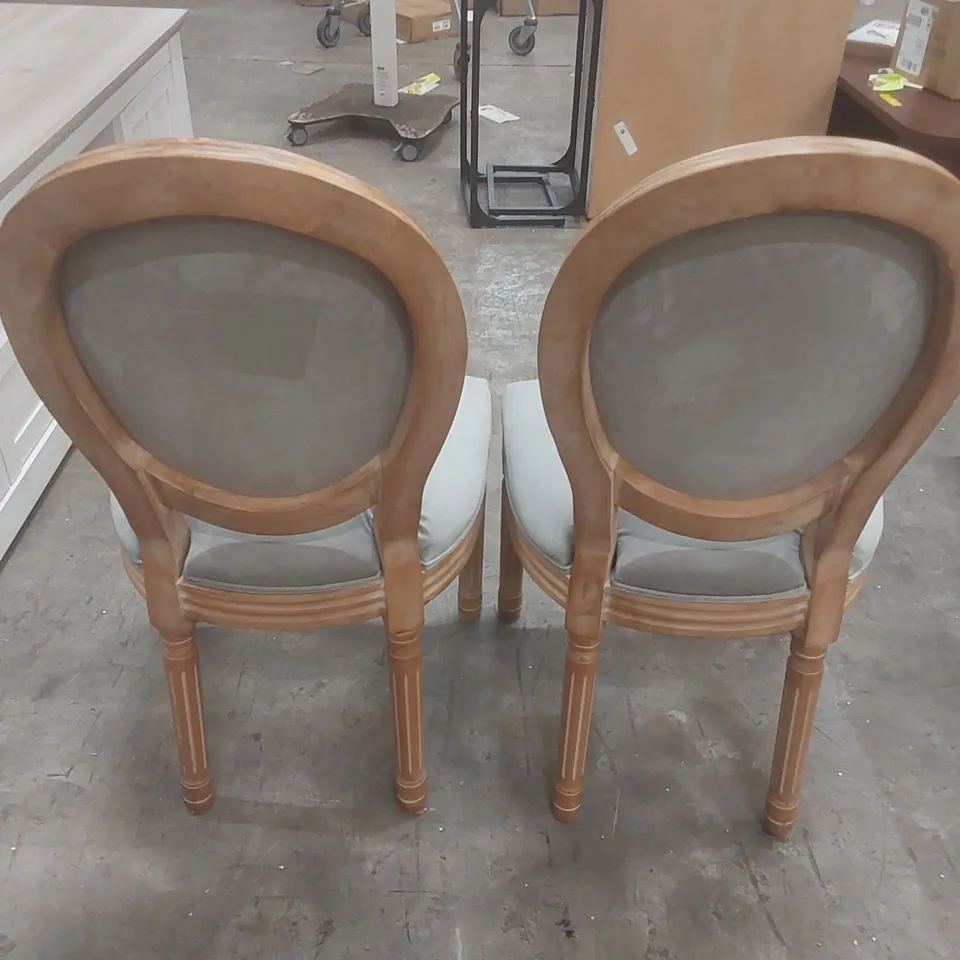 PAIR OF ROGAN UPHOLSTERED DINING CHAIRS UPHOLSTERY COLOUR: GREY