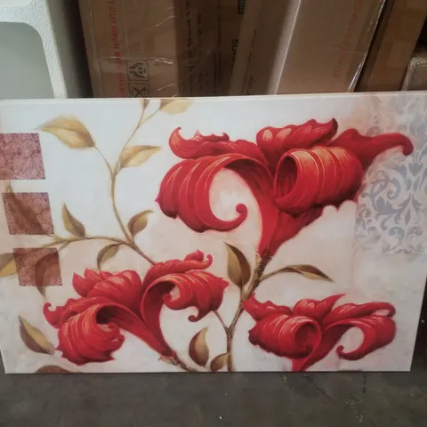 BOXED LARGE ELEMENT FLORAL - WRAPPED CANVAS PAINTING - 61CM H X 91CM W X 3.8CM D