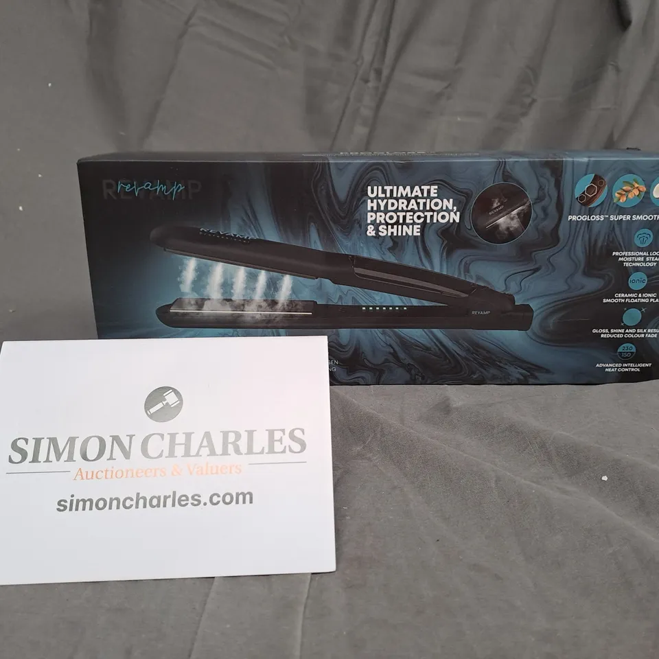 BOXED REVAMP PROGLOSS STEAMCARE HAIR STRAIGHTENER  RRP £120
