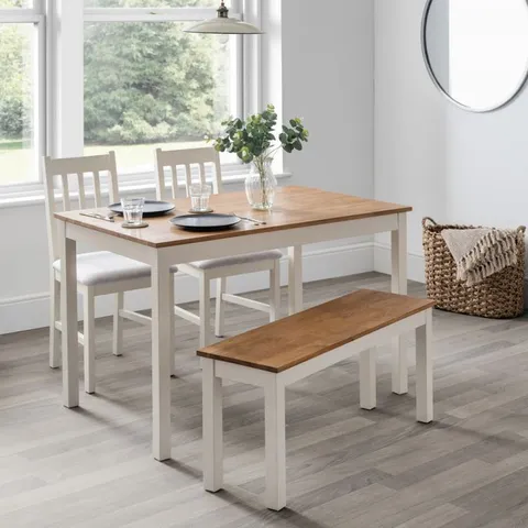 BOXED JULIAN BOWEN COXMOOR RECTANGULAR DINING TABLE - IVORY & OAK (1 BOX)