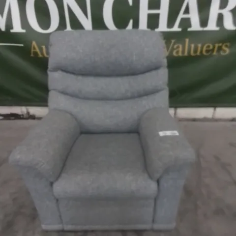 DESIGNER G PLAN MADE MALVERN AROLA SKY FABRIC ELECTRIC RECLINING ARM CHAIR