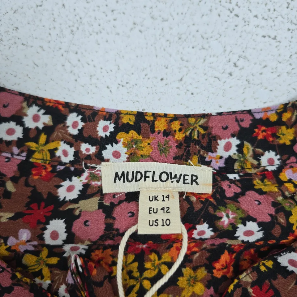 MUDFLOWER FLORAL PRINT DRESS – UK 14 (EU 42, US 10)