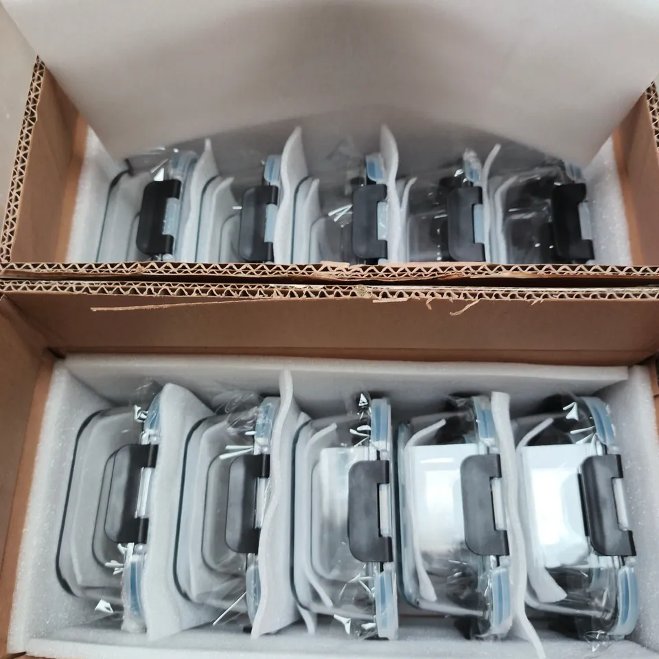 10 X GLASS LOCKABLE STORAGE CONTAINERS 