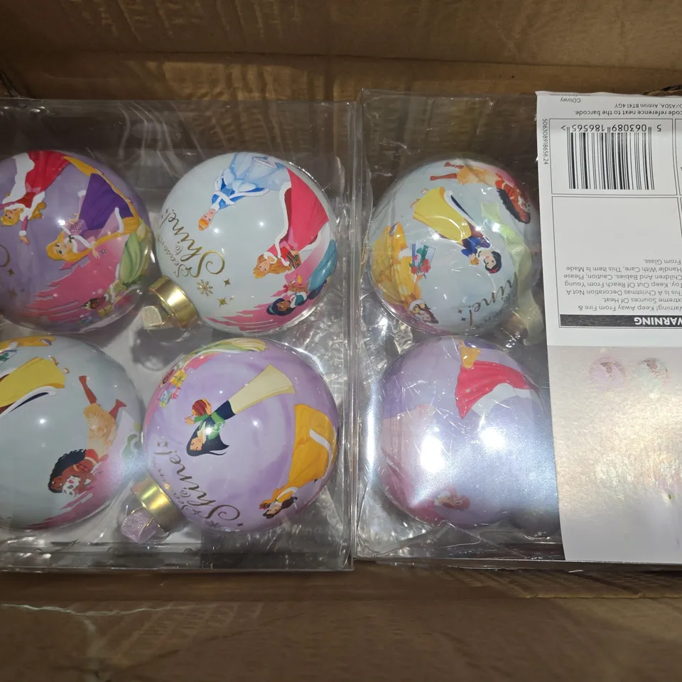 APPROXIMATELY 120 PACKS OF 4 GLASS PRINCESS BAUBLES - COLLECTION ONLY