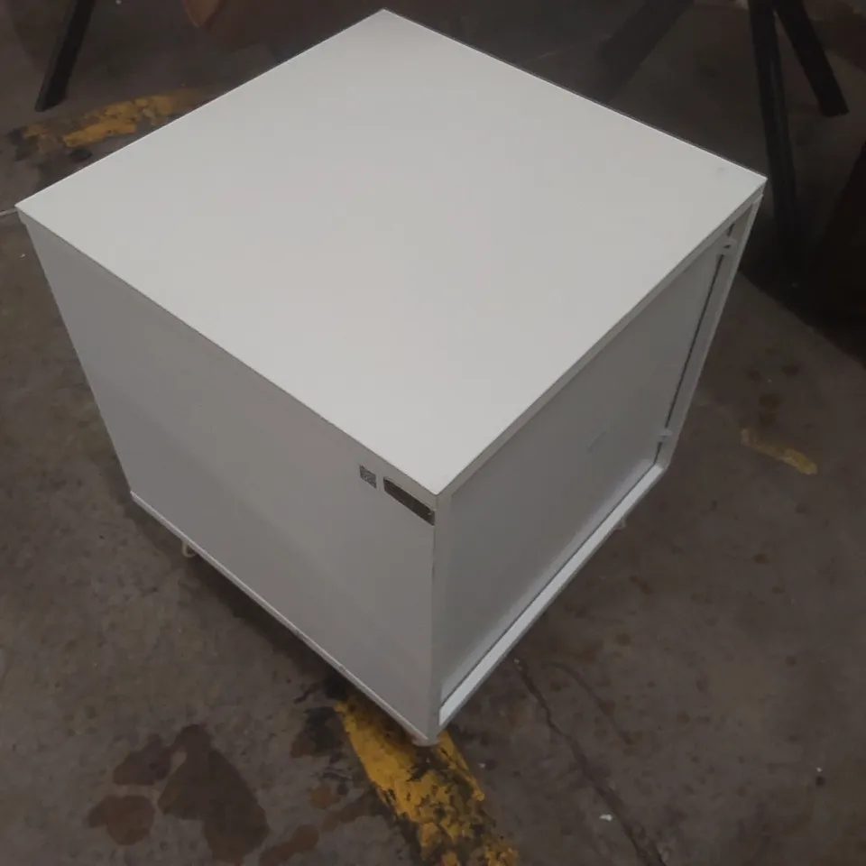 ALDEA 2 DRAWER BEDSIDE TABLE COLOUR: WHITE