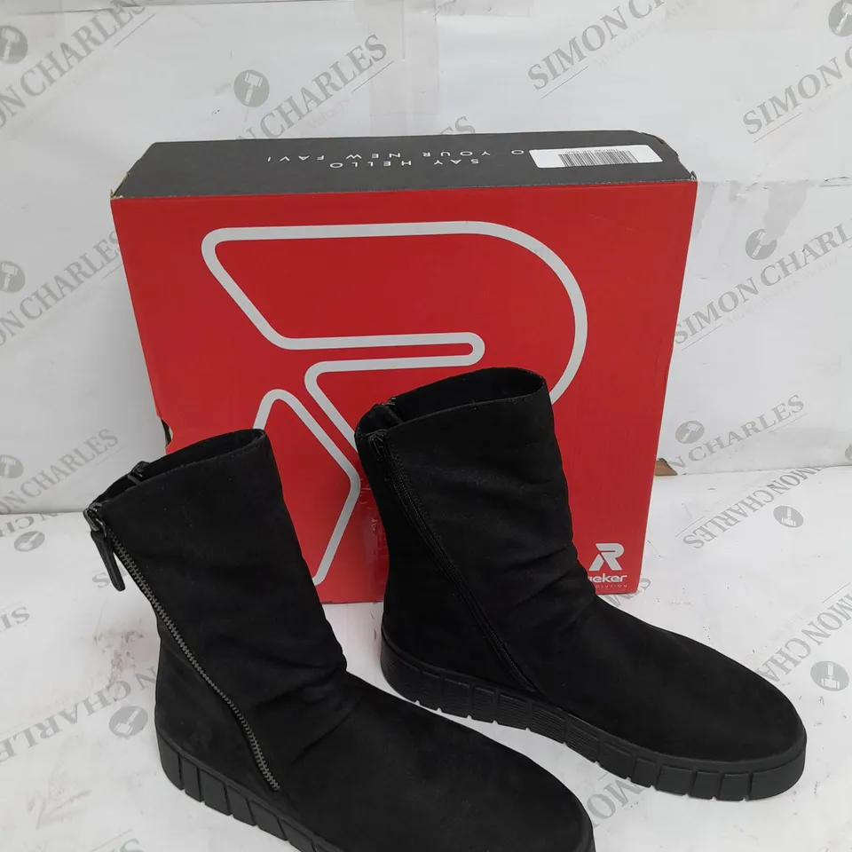 BOXED RIEKER BLACK FLEECE BOOTS SIZE 6.5