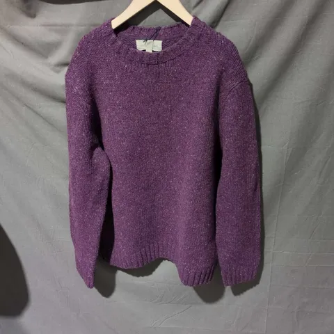 SEASALT CORNWALL MEN'S BIZEN JUMPER LAMBSWOOL – GRAPE (SIZE L)
