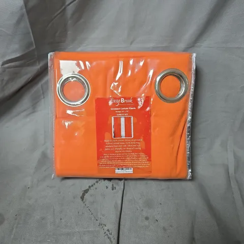 TINY BREAK GROMMET CURTAIN PANELS – ORANGE, 55 X 72 IN, 2-PIECE SET