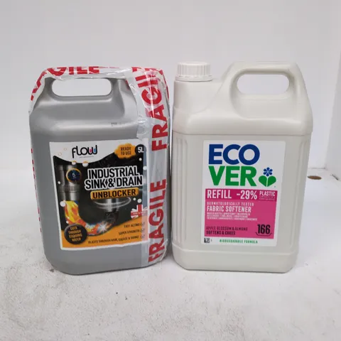 TOTE OF APPROXIMATELY 3 ASSORTED ITEMS TO INCLUDE INDUSTRIAL SINK AND DRAIN UNBLOCKER, EVO VER FABRIC SOFTENER ETC