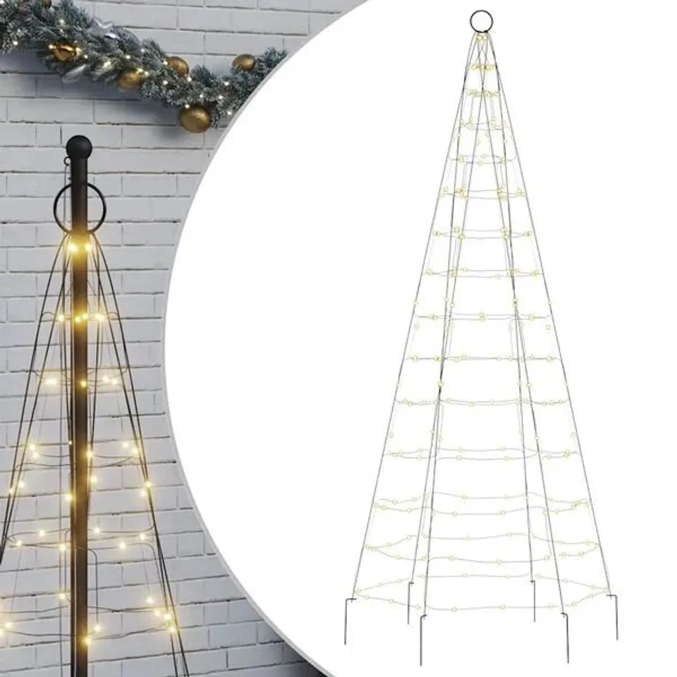 BOXED LED CHRISTMAS TREE ON FLAGPOLE 200 LEDS 180CM