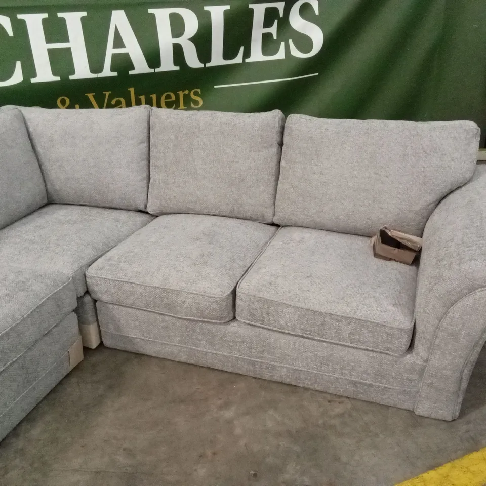 DURY CHUNKY WEAVE STANDARD BACK CORNER GROUP SOFA - GREY RRP £1149